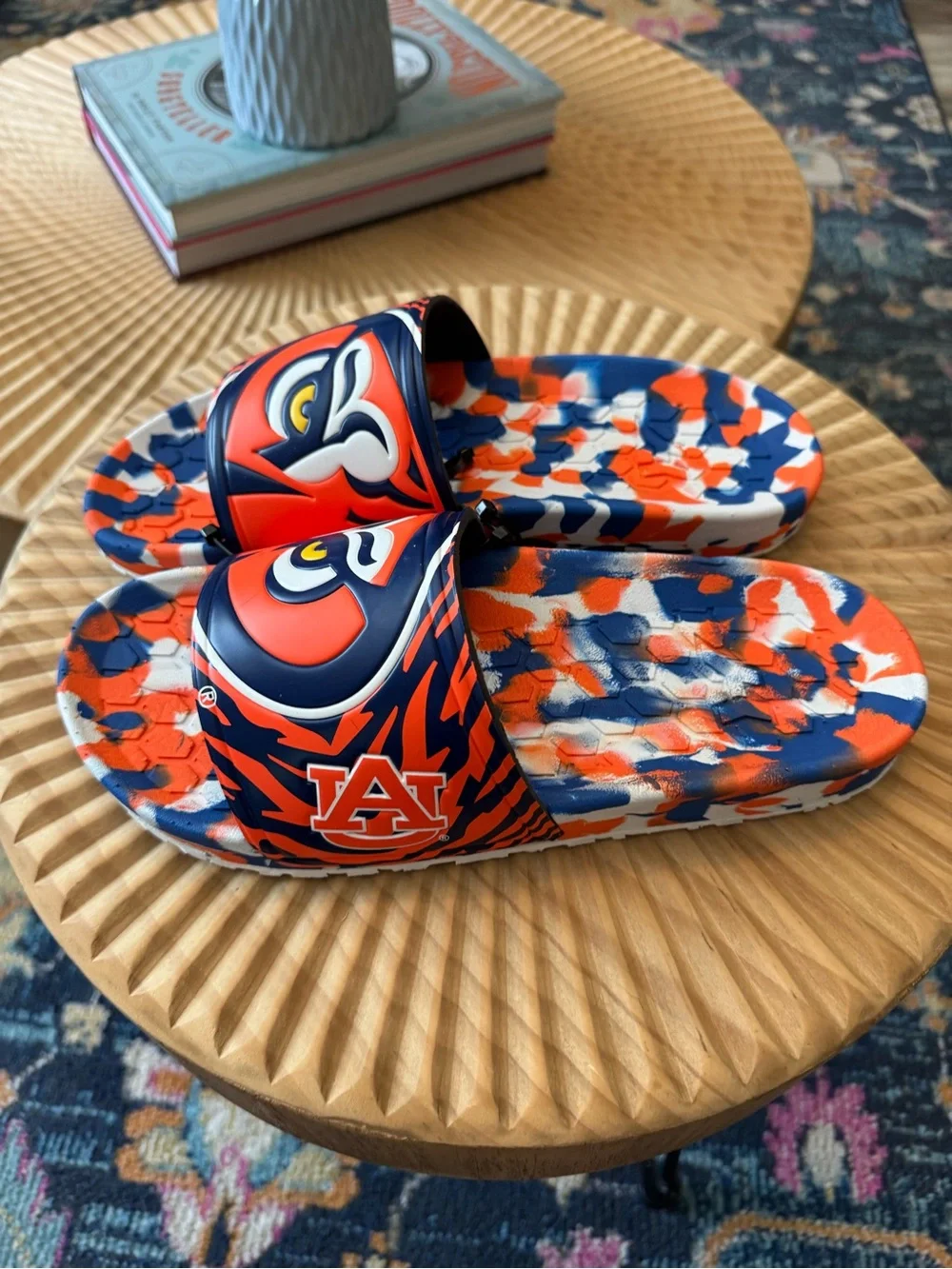 Hype Unisex Auburn University Collegiate Slydr Slide Sandal Shoe Beach Shower